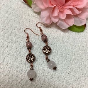 🌸Rose Quartz & Rhodonite Earrings